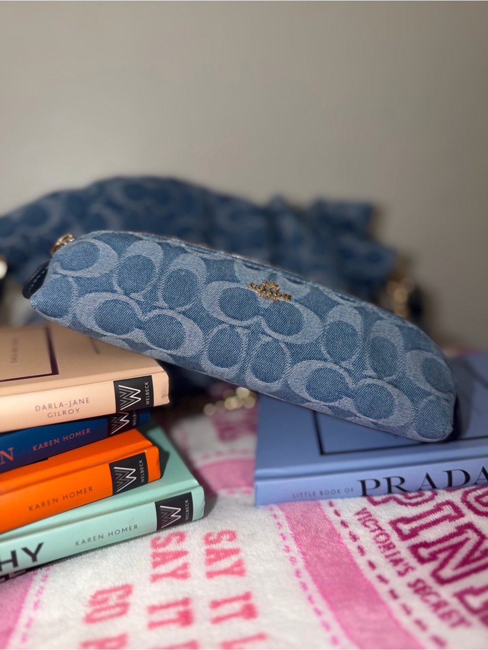 Coach Denim Signature Pencil Case
